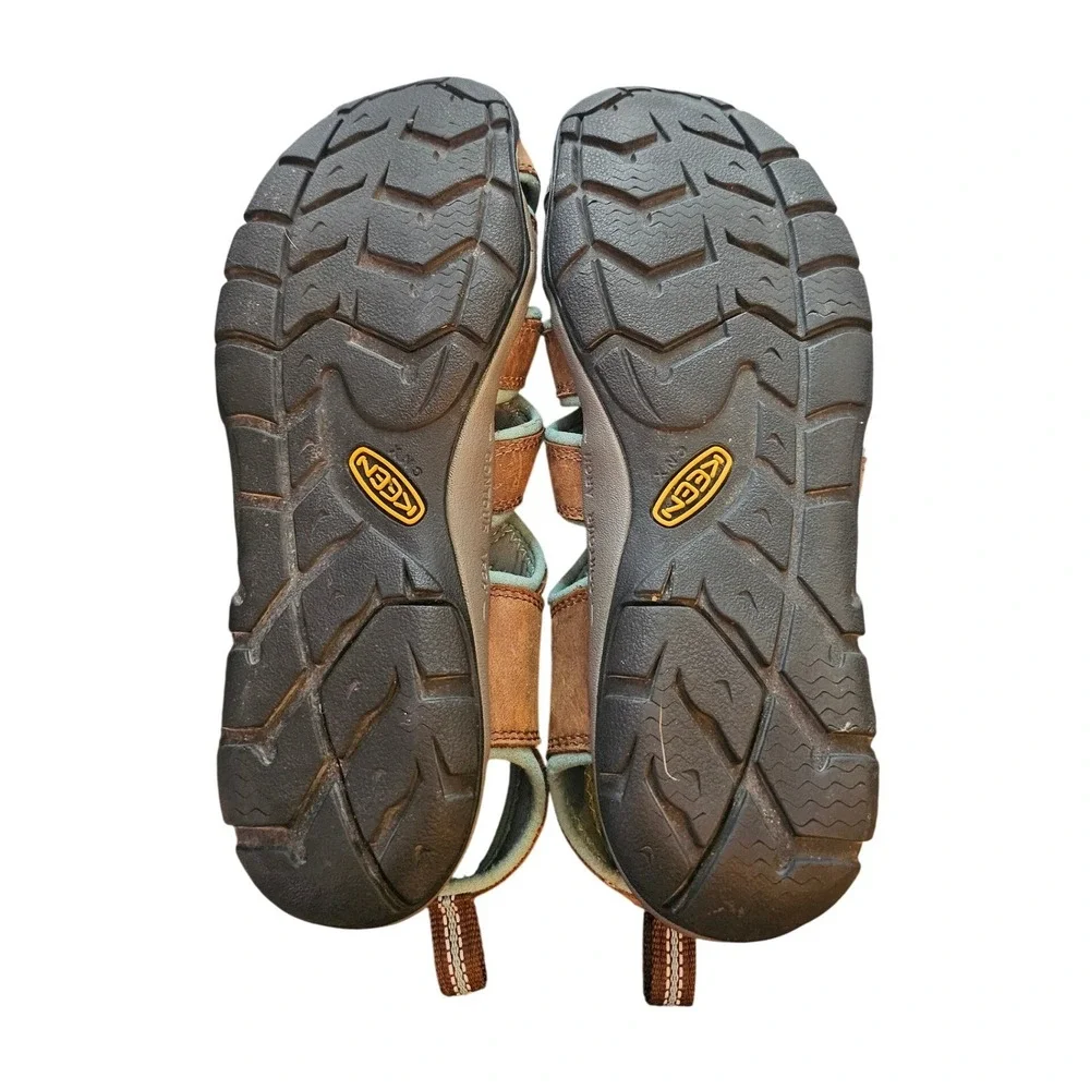 KEEN CNX Waterproof Leather Hiking Sandals Women Size 10 Brown Outdoor Gorpcore